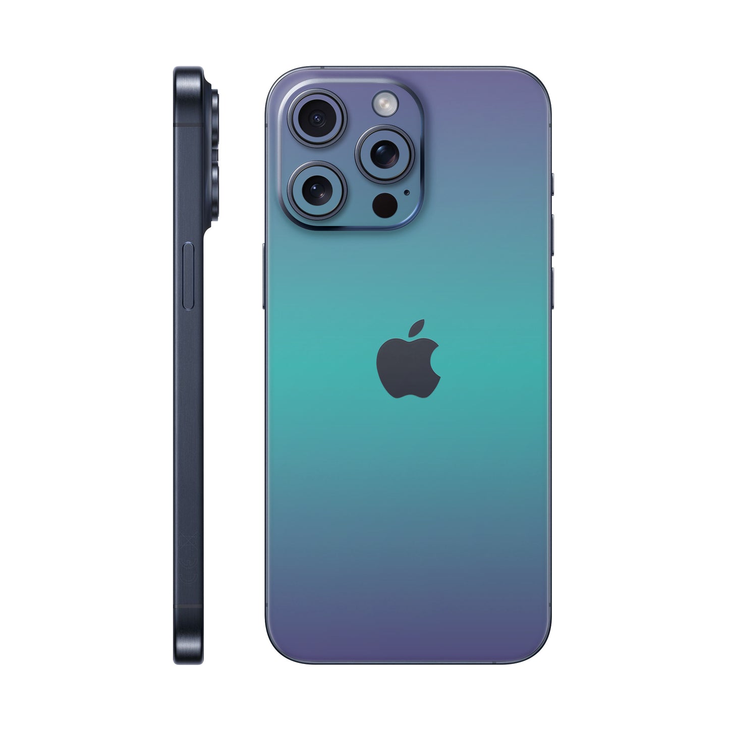Folie de protectie iPhone 15 Pro Max, eSkins Unique, Skin Cameleon Turcoaz-Lavanda