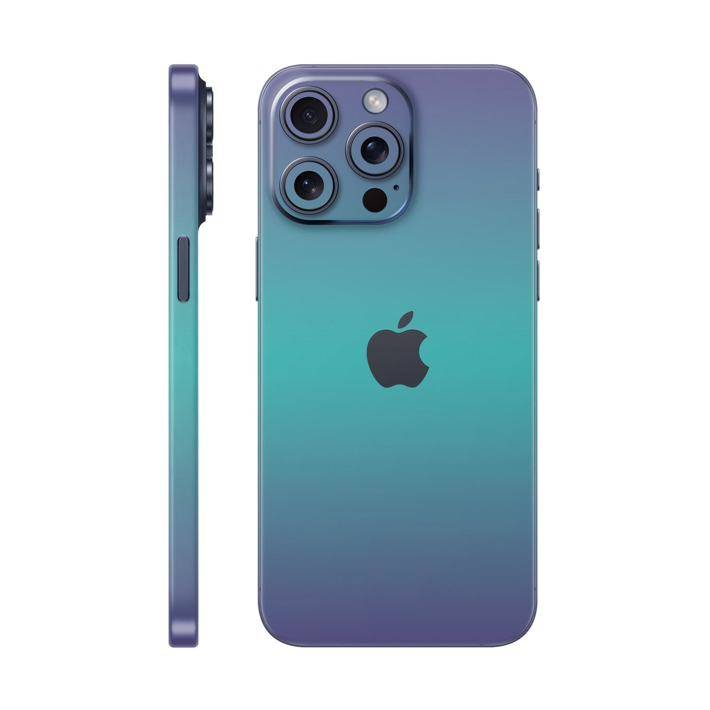 Folie de protectie iPhone 15 Pro Max, eSkins Unique, Skin Cameleon Turcoaz-Lavanda