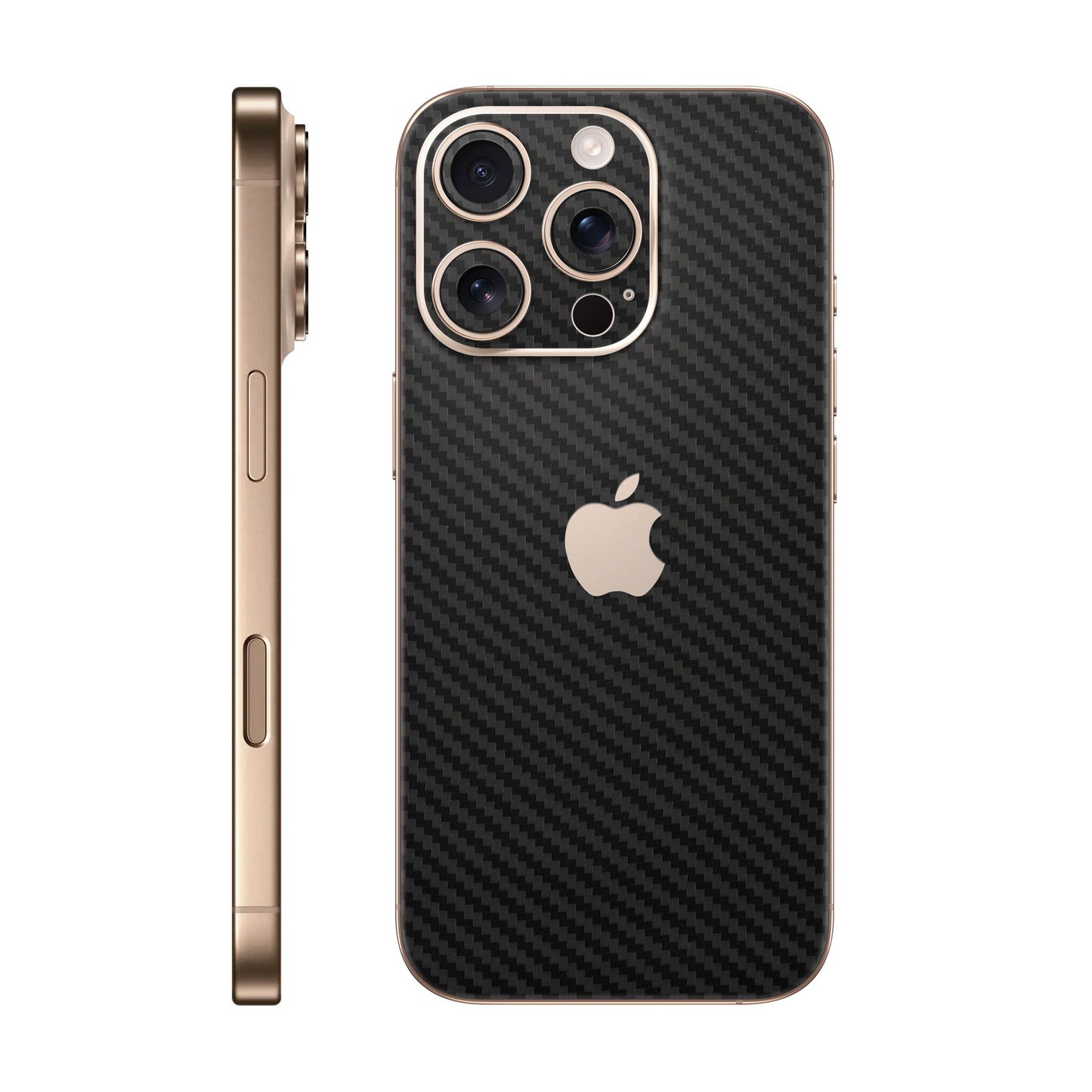 Folie de protectie iPhone 16 Pro Max, eSkins Elegans, Skin Carbon Negru
