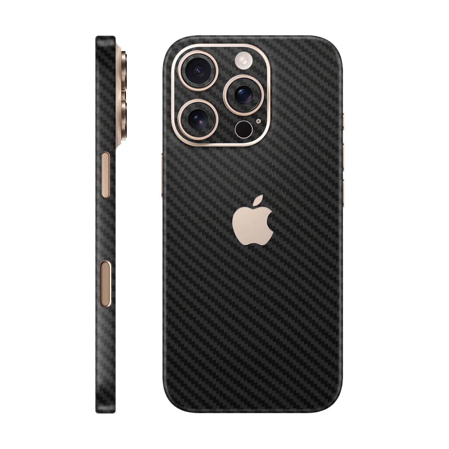 Folie de protectie iPhone 16 Pro Max, eSkins Elegans, Skin Carbon Negru