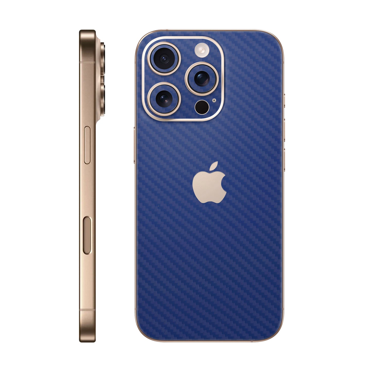 Folie de protectie iPhone 16 Pro Max, eSkins Elegans, Skin Carbon Albastru