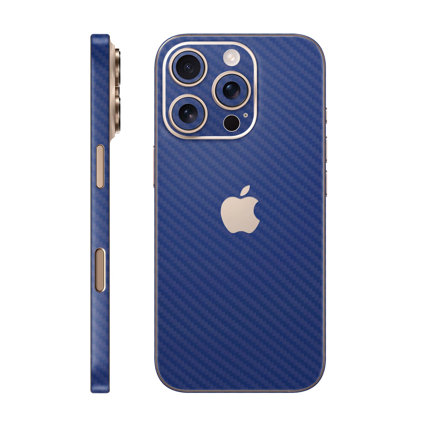 Folie de protectie iPhone 16 Pro Max, eSkins Elegans, Skin Carbon Albastru
