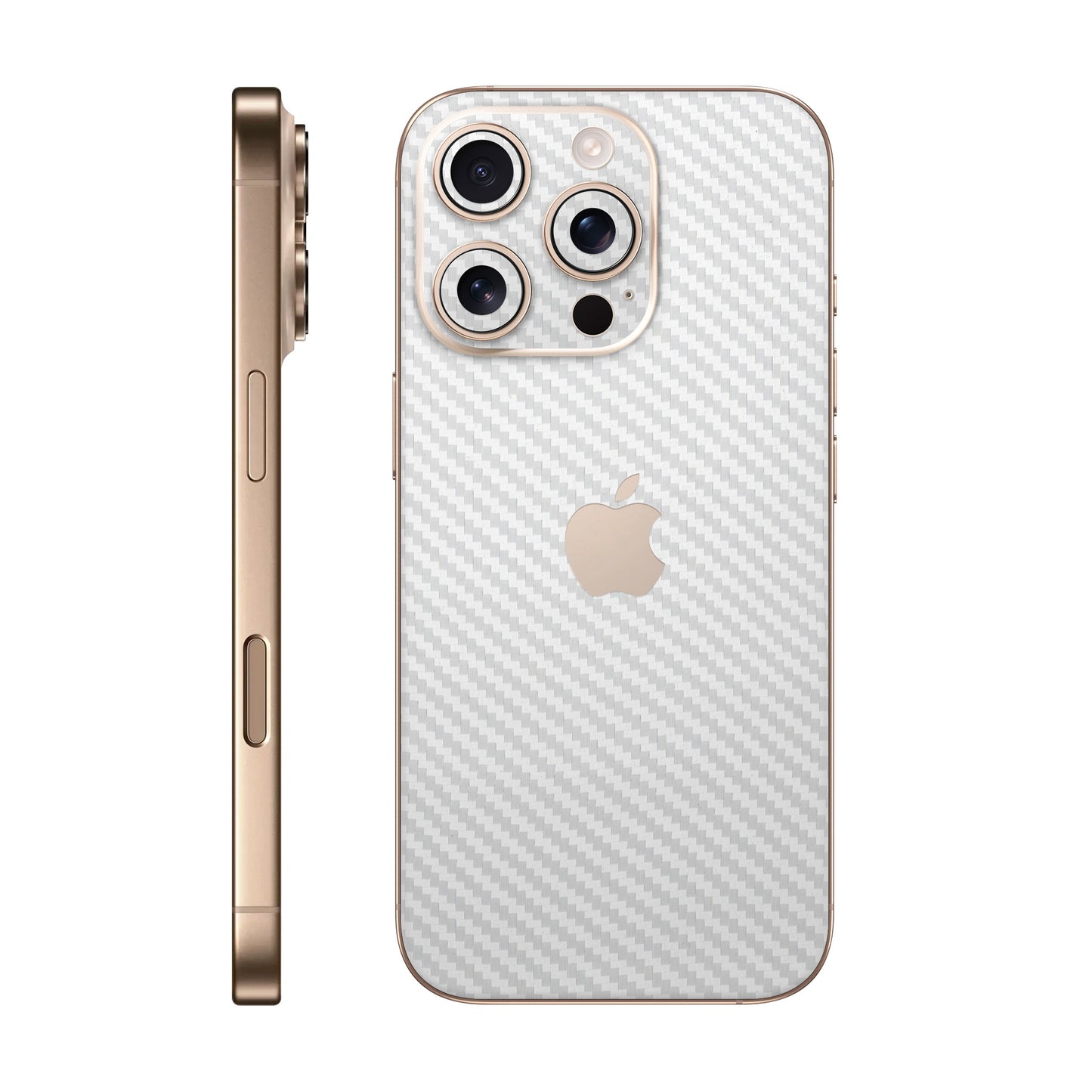 Folie de protectie iPhone 16 Pro Max, eSkins Elegans, Skin Carbon Alb