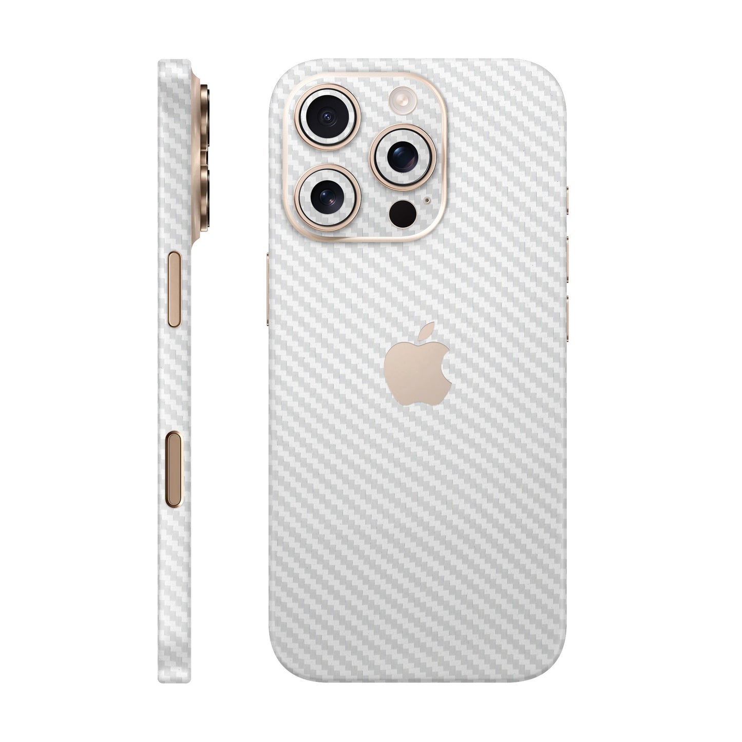 Folie de protectie iPhone 16 Pro Max, eSkins Elegans, Skin Carbon Alb