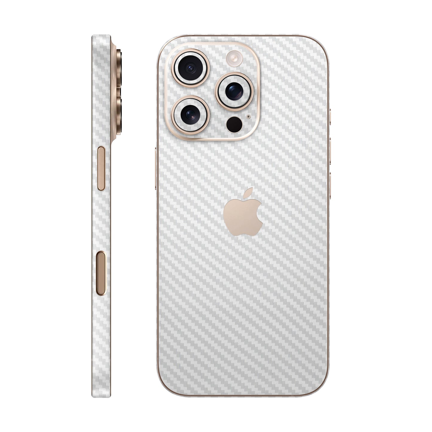 Folie de protectie iPhone 16 Pro Max, eSkins Elegans, Skin Carbon Alb
