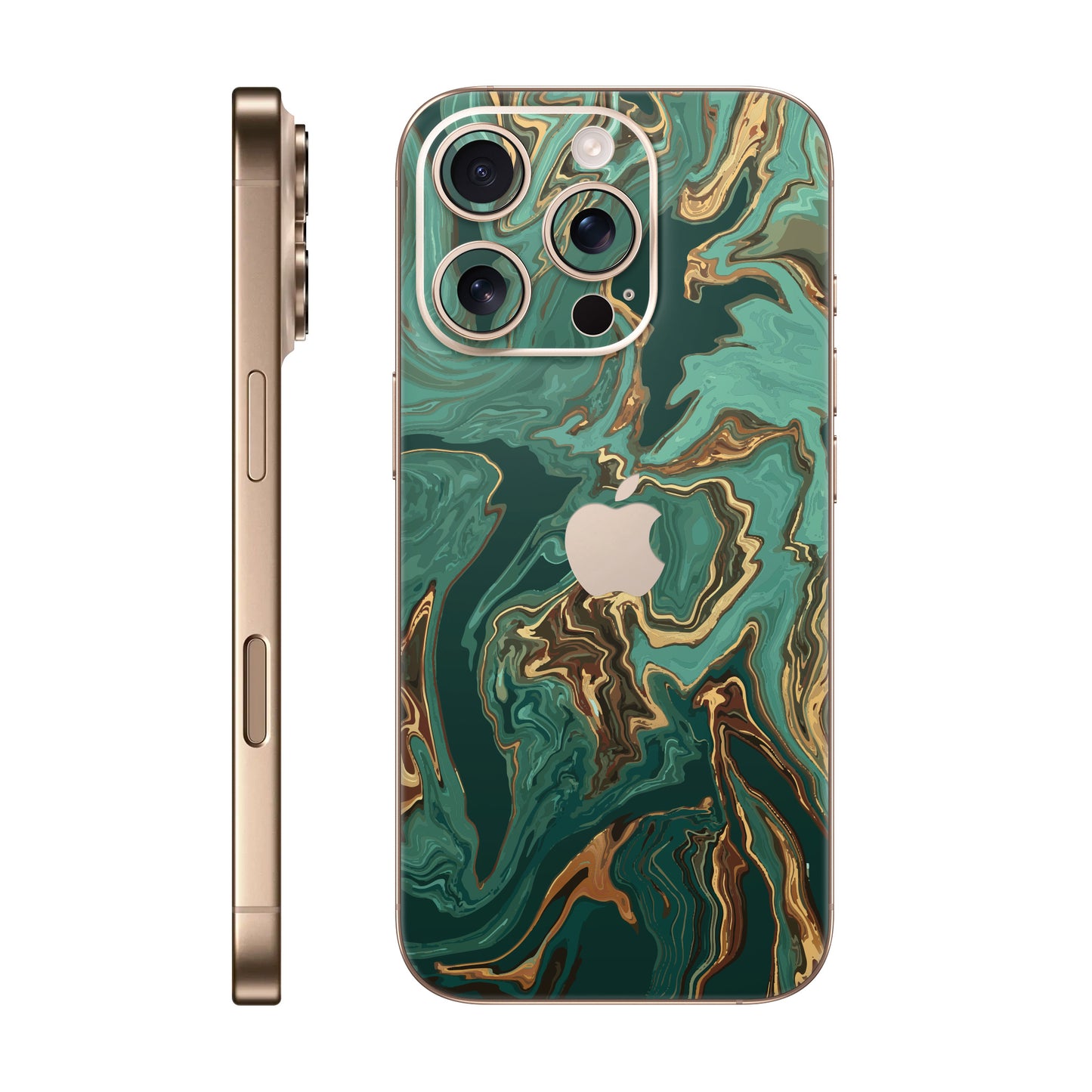 Folie de protectie iPhone 16 Pro Max, eSkins Signature, Skin Emerald Flow