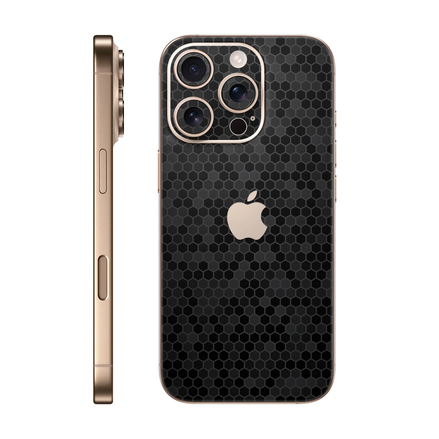 Folie de protectie iPhone 16 Pro Max, eSkins Elegans, Skin Honeycomb Negru