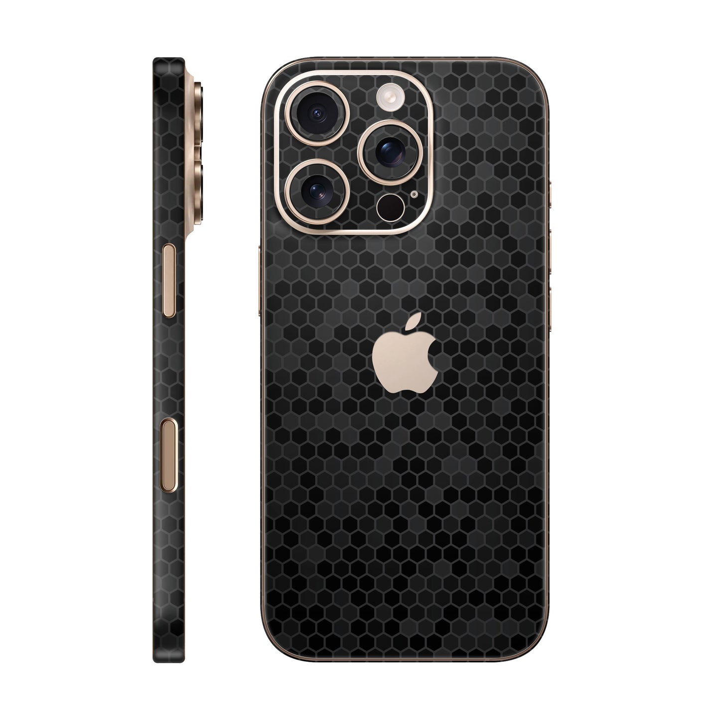 Folie de protectie iPhone 16 Pro Max, eSkins Elegans, Skin Honeycomb Negru