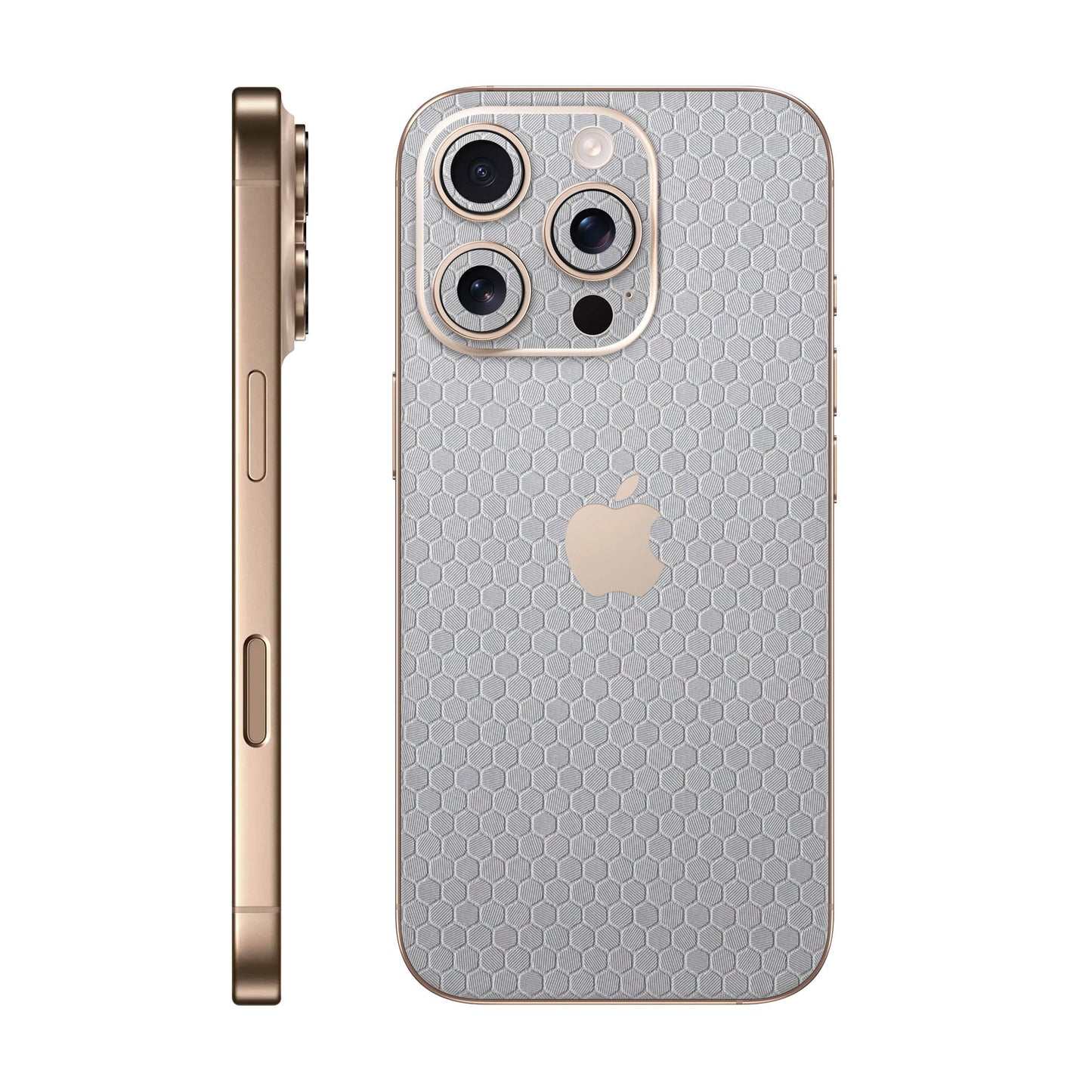 Folie de protectie iPhone 16 Pro Max, eSkins Elegans, Skin Honeycomb Gri