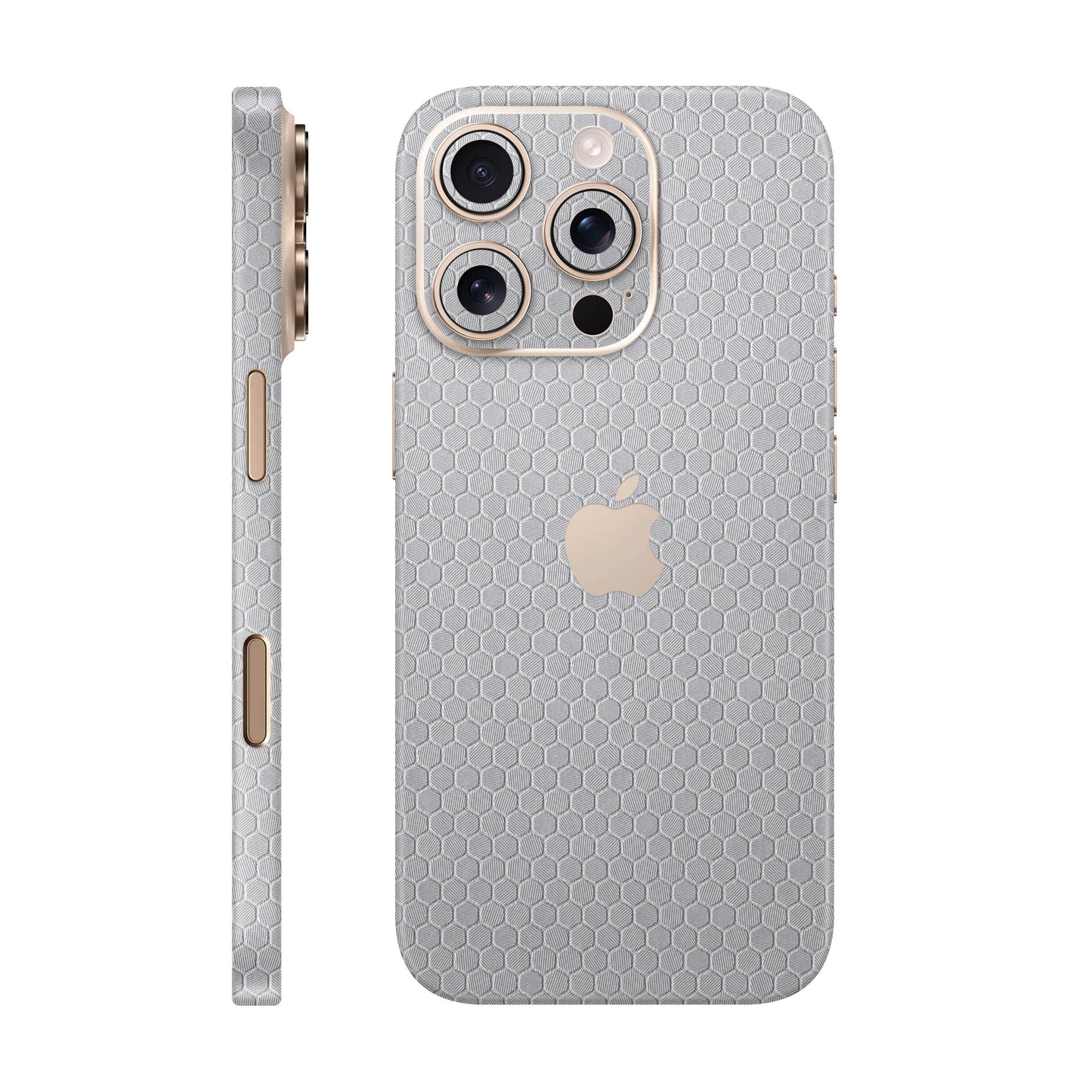 Folie de protectie iPhone 16 Pro Max, eSkins Elegans, Skin Honeycomb Gri