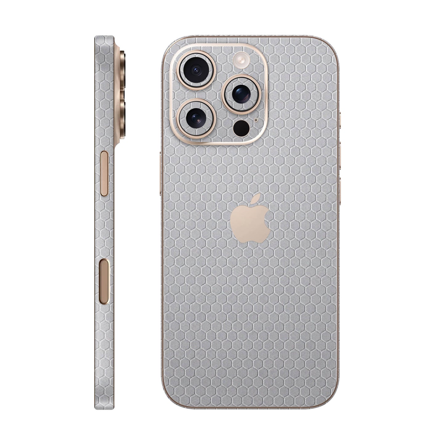 Folie de protectie iPhone 16 Pro Max, eSkins Elegans, Skin Honeycomb Gri