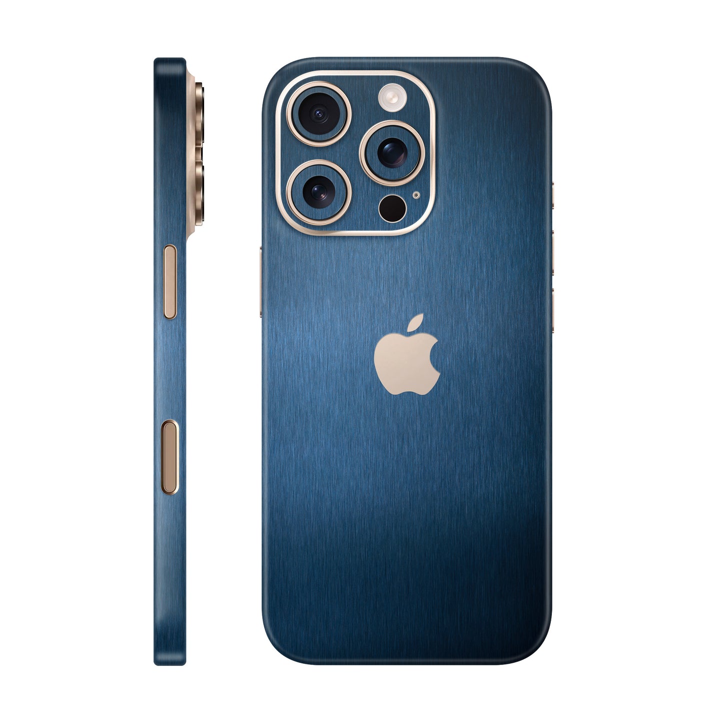 Folie de protectie iPhone 16 Pro Max, eSkins Elegans, Skin Metalic Albastru