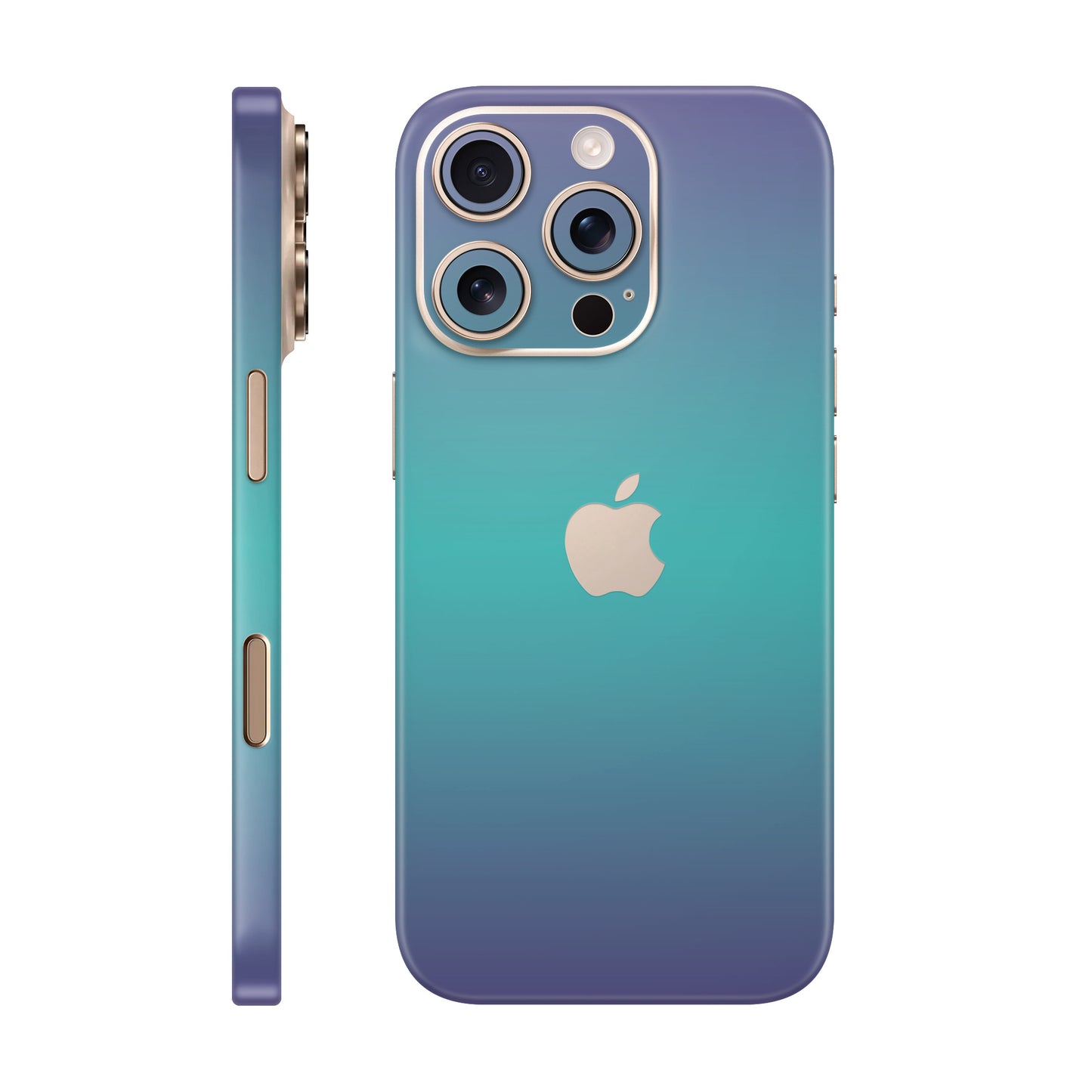 Folie de protectie iPhone 16 Pro Max, eSkins Unique, Skin Cameleon Turcoaz-Lavanda