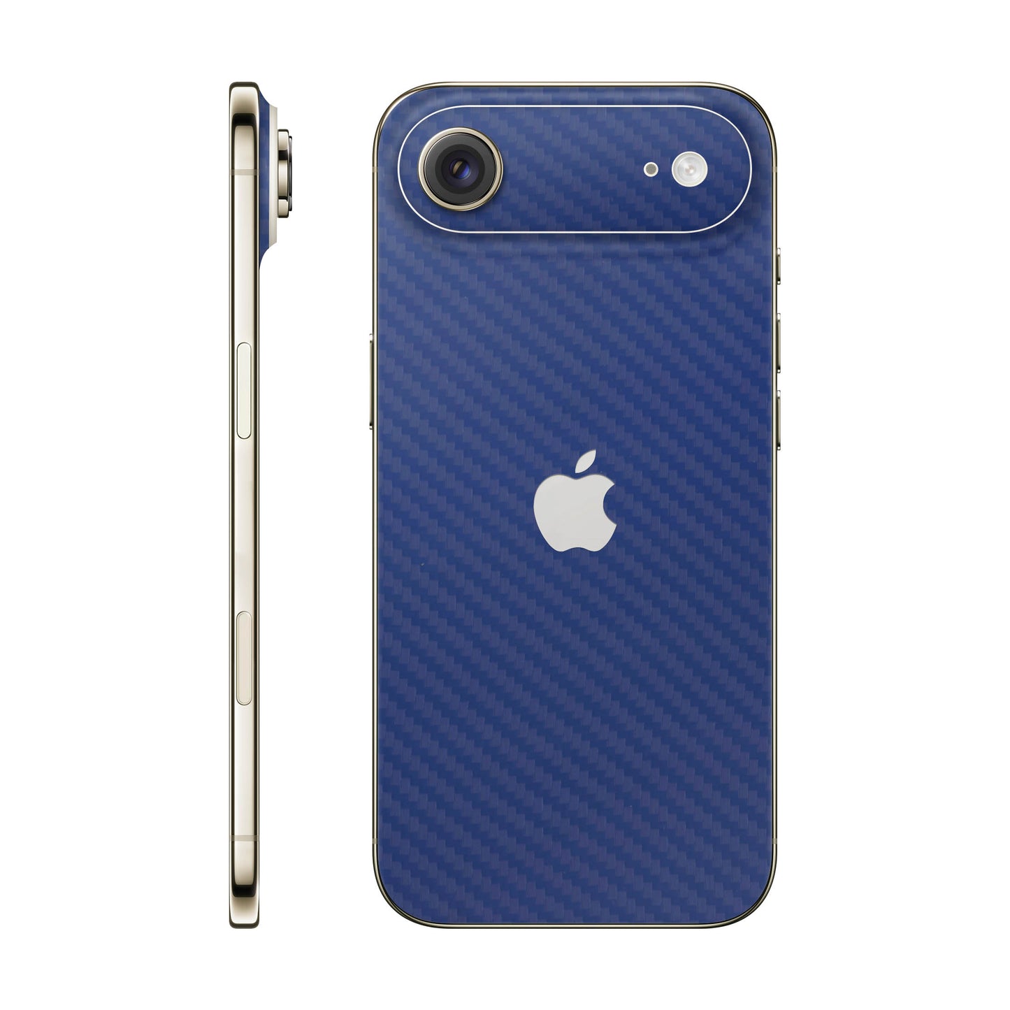Folie de protectie iPhone 17 Air, eSkins Elegans, Skin Carbon Albastru