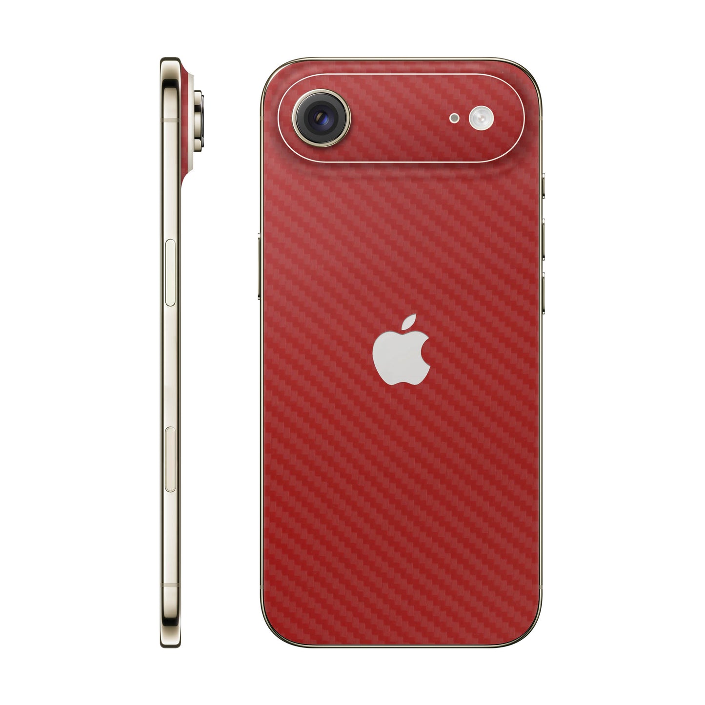 Folie de protectie iPhone 17 Air, eSkins Elegans, Skin Carbon Rosu