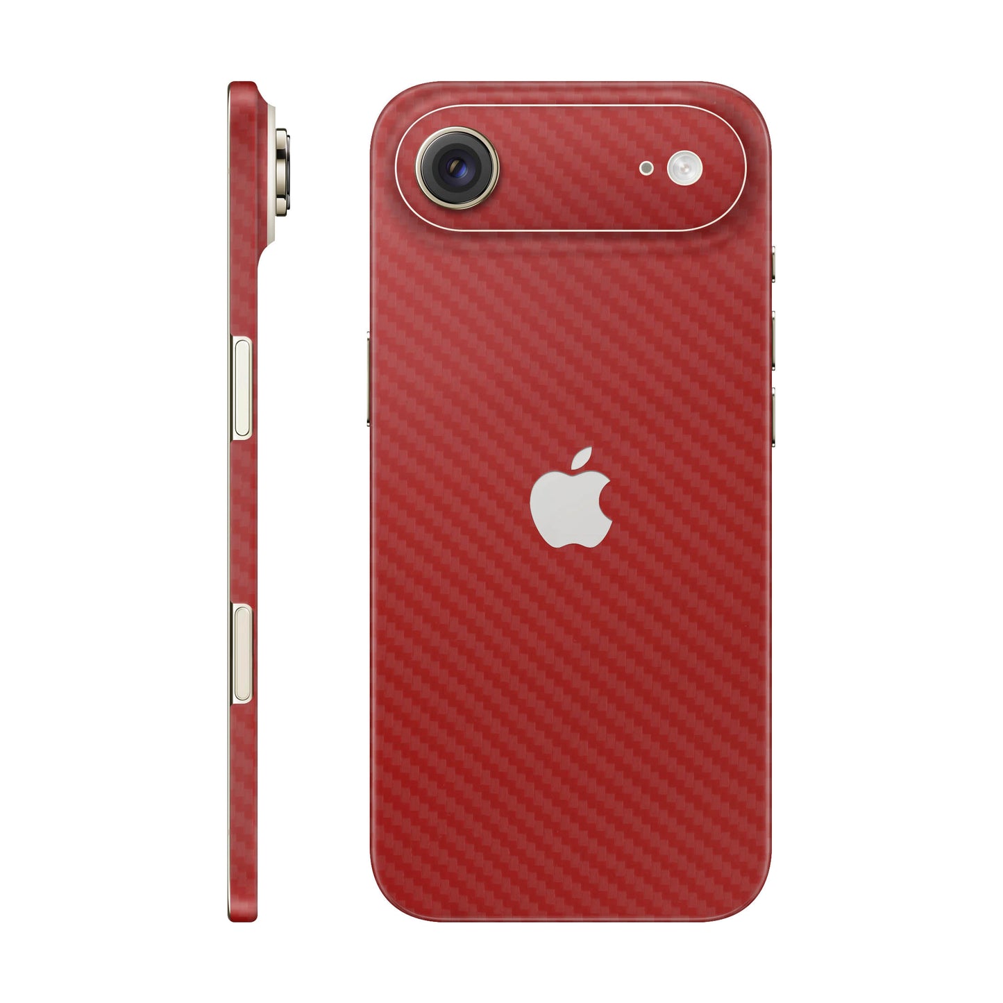 Folie de protectie iPhone 17 Air, eSkins Elegans, Skin Carbon Rosu