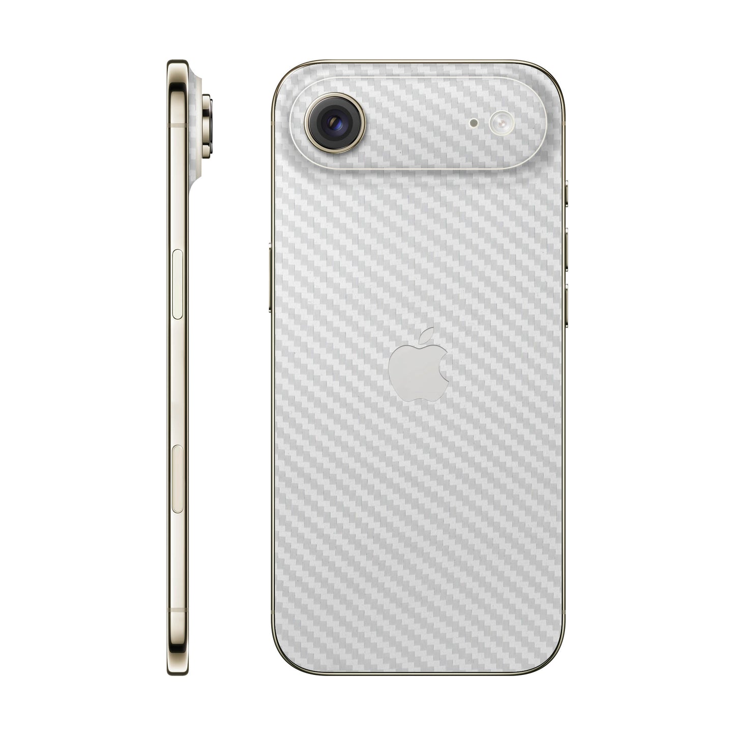 Folie de protectie iPhone 17 Air, eSkins Elegans, Skin Carbon Alb