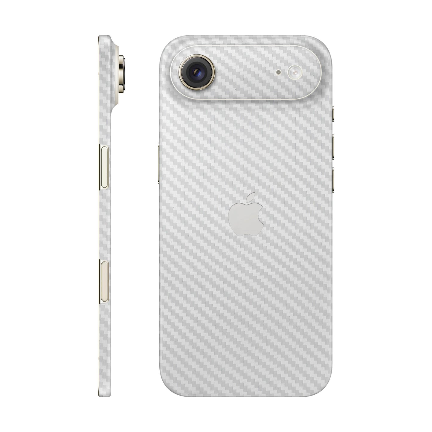 Folie de protectie iPhone 17 Air, eSkins Elegans, Skin Carbon Alb