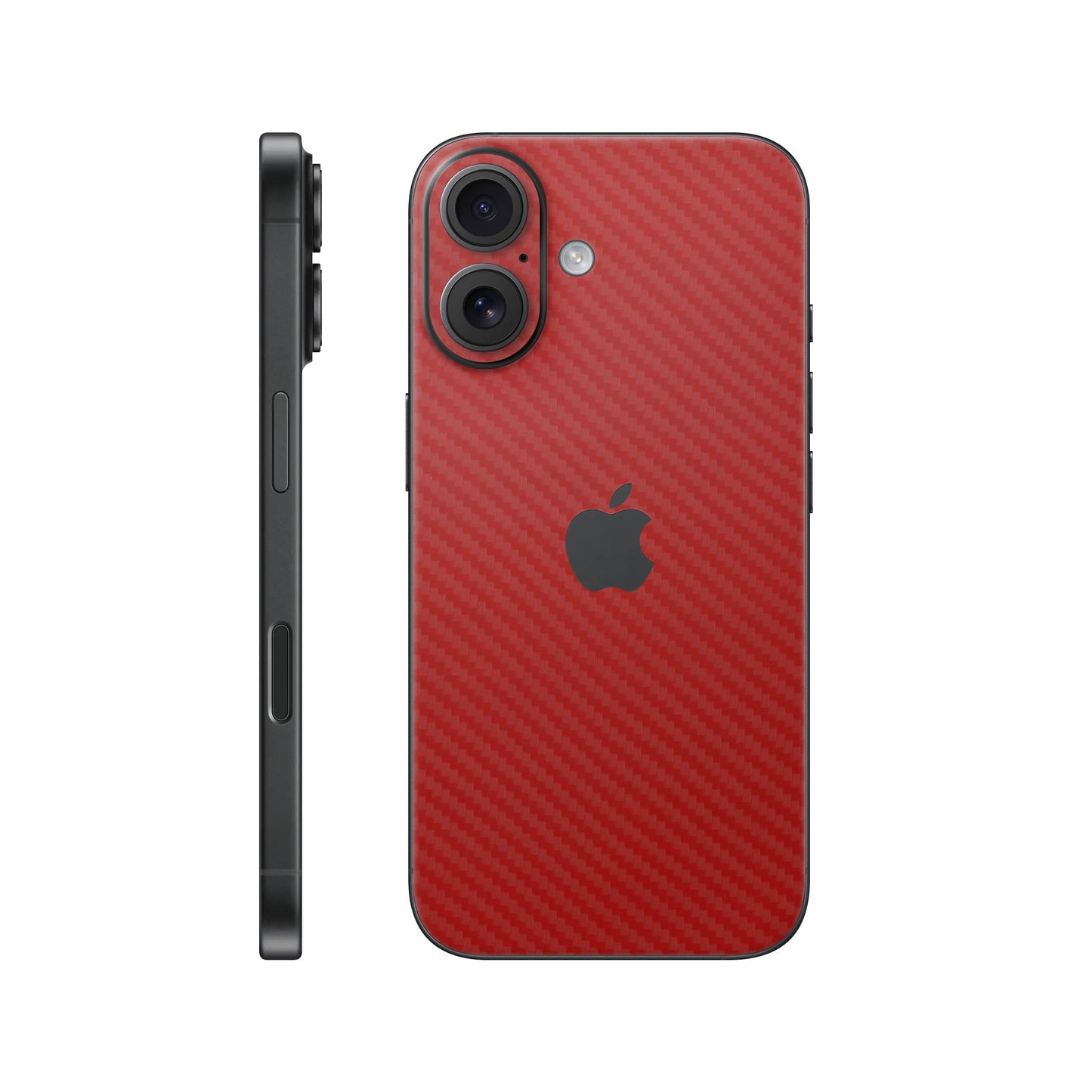 Folie de protectie iPhone 17, eSkins Elegans, Skin Carbon Rosu