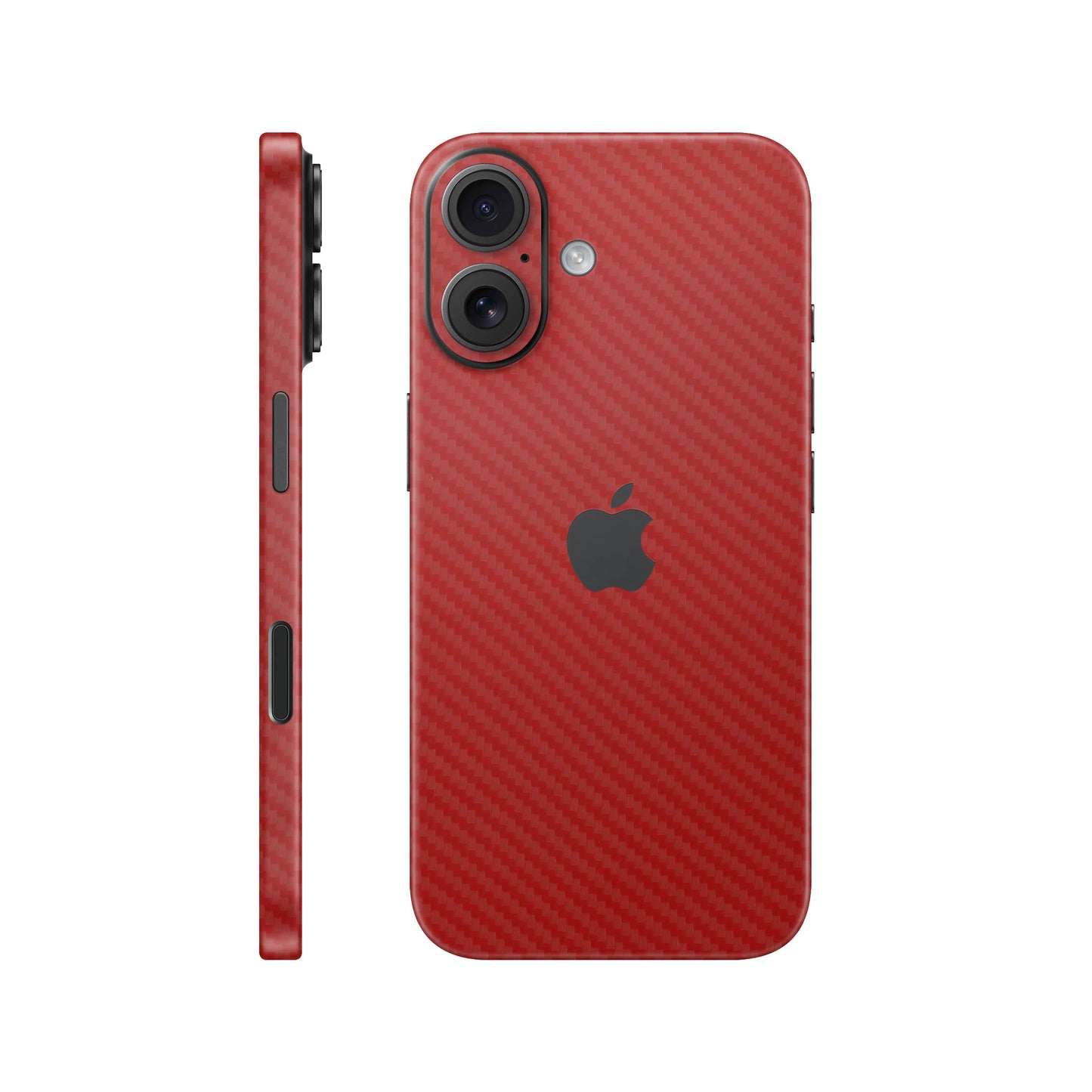 Folie de protectie iPhone 17, eSkins Elegans, Skin Carbon Rosu
