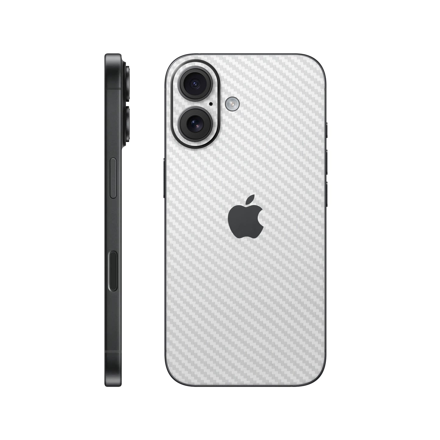 Folie de protectie iPhone 17, eSkins Elegans, Skin Carbon Alb