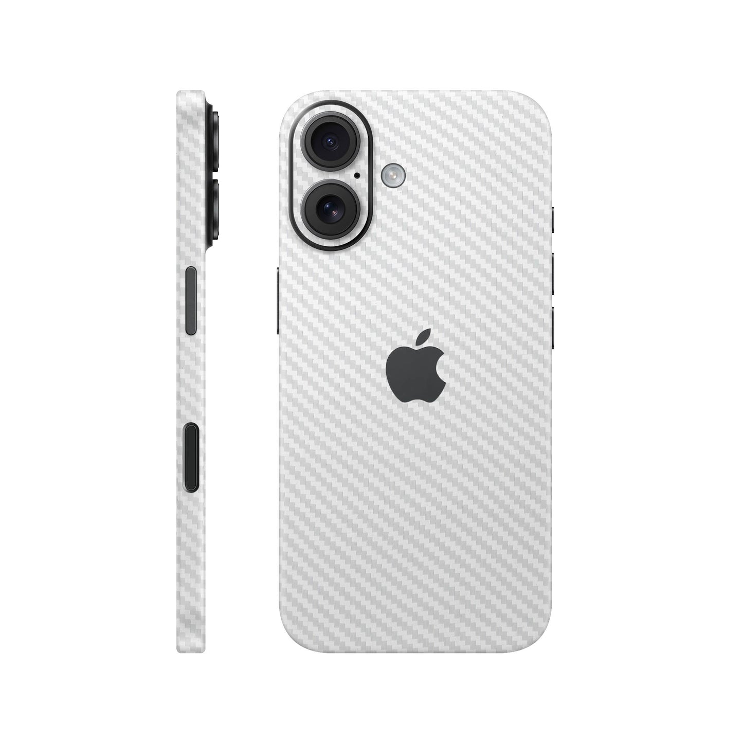 Folie de protectie iPhone 17, eSkins Elegans, Skin Carbon Alb
