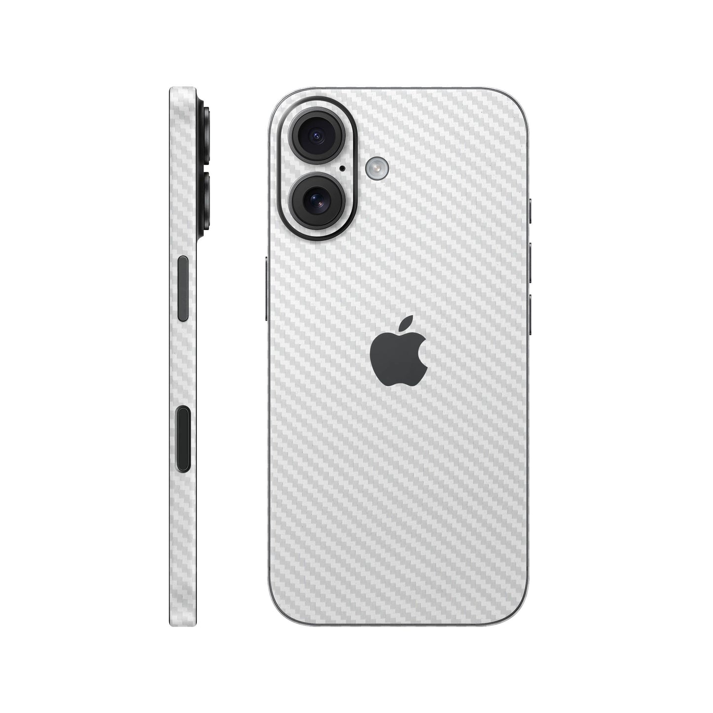 Folie de protectie iPhone 17, eSkins Elegans, Skin Carbon Alb