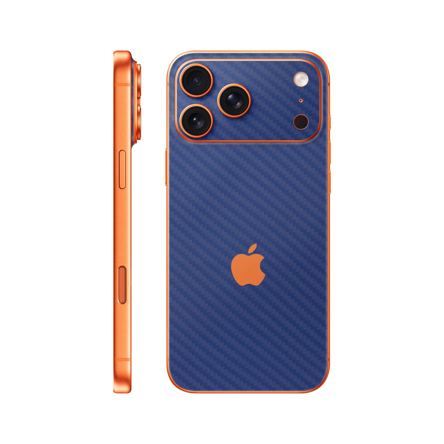 Folie de protectie iPhone 17 Pro, eSkins Elegans, Skin Carbon Albastru