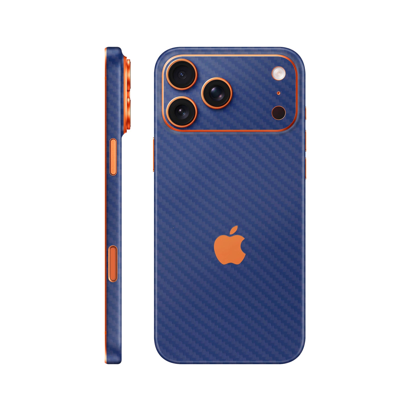 Folie de protectie iPhone 17 Pro, eSkins Elegans, Skin Carbon Albastru
