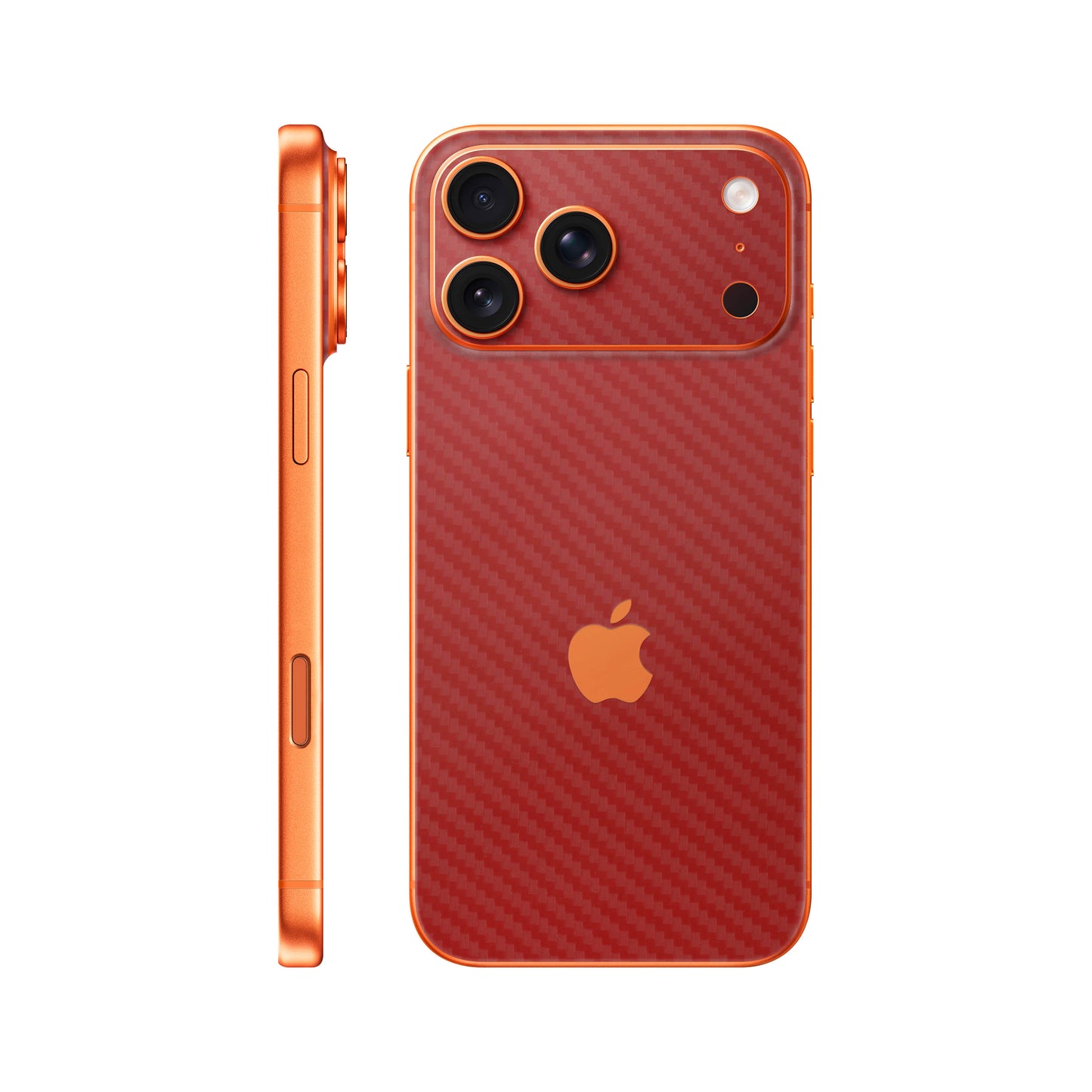 Folie de protectie iPhone 17 Pro, eSkins Elegans, Skin Carbon Rosu