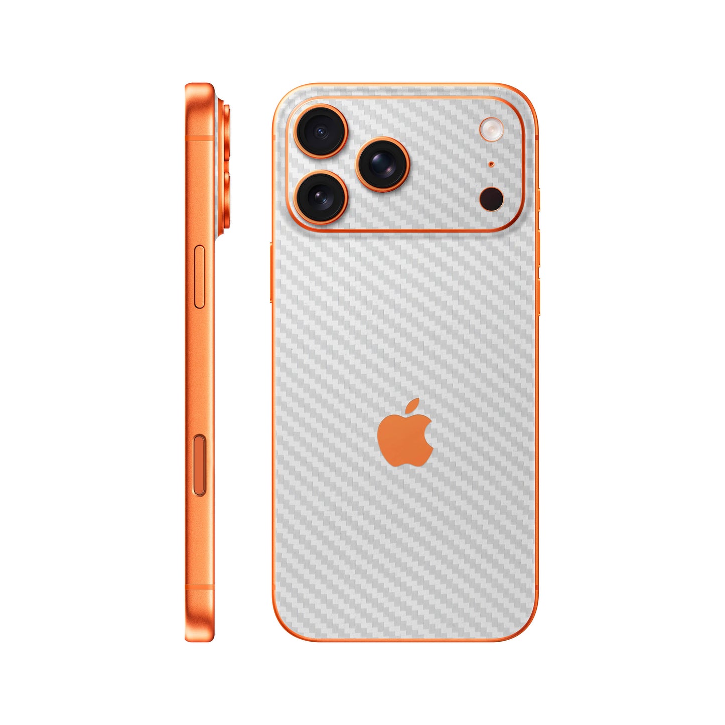 Folie de protectie iPhone 17 Pro, eSkins Elegans, Skin Carbon Alb
