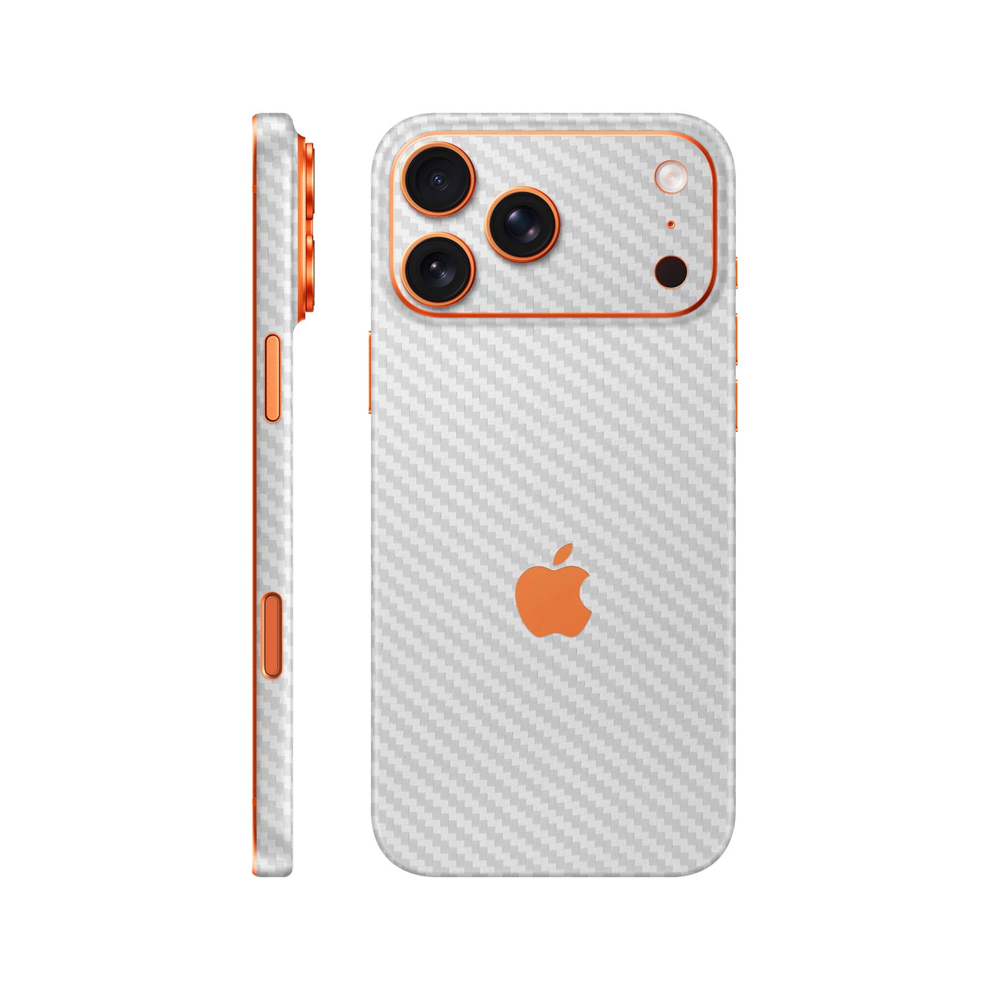 Folie de protectie iPhone 17 Pro, eSkins Elegans, Skin Carbon Alb