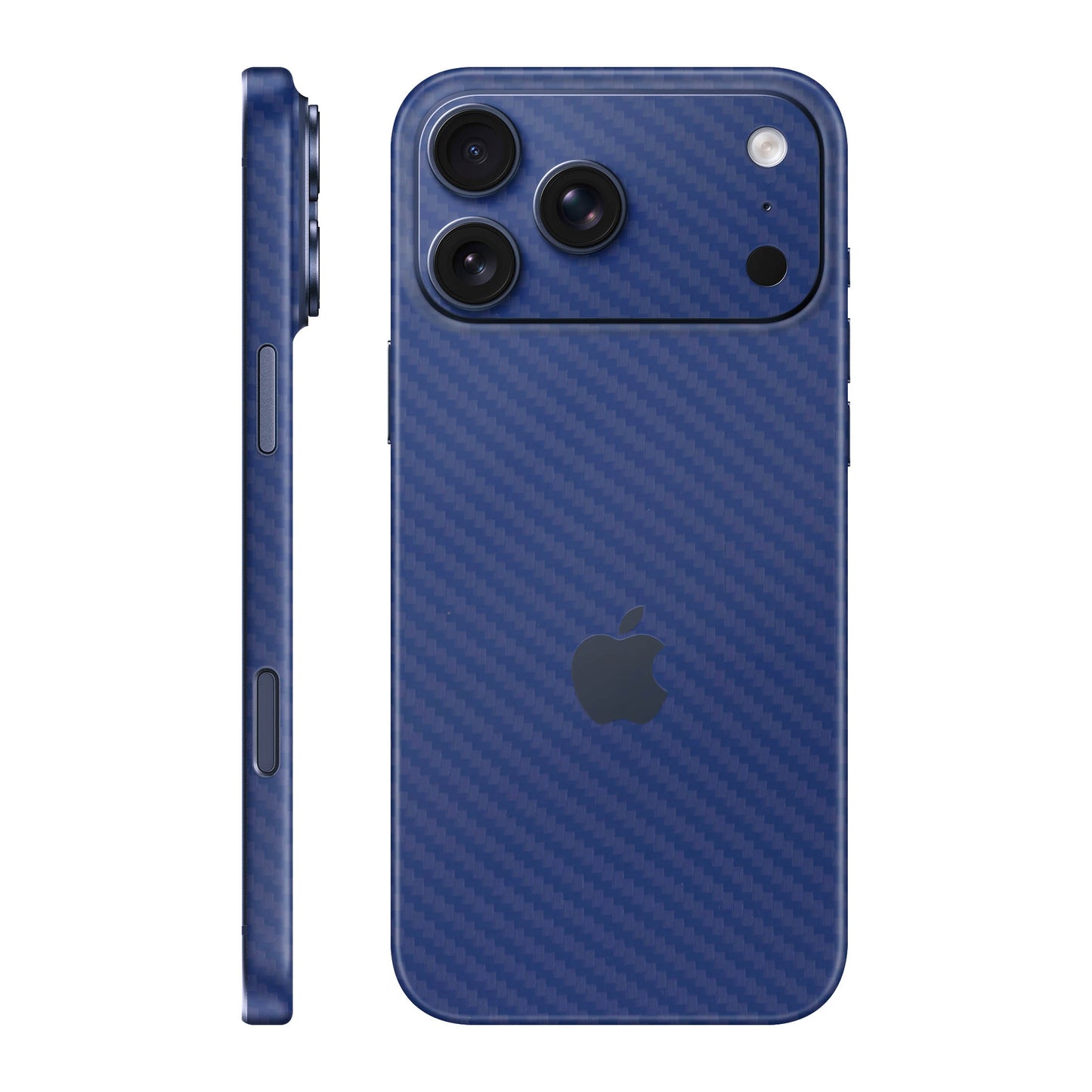 Folie de protectie iPhone 17 Pro Max, eSkins Elegans, Skin Carbon Albastru