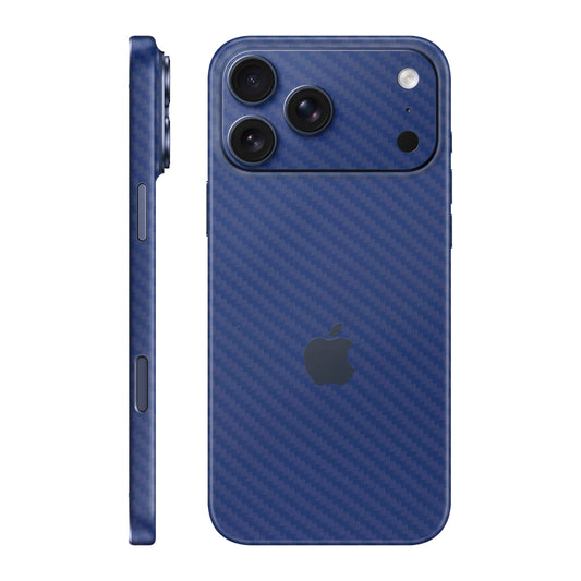 Folie de protectie iPhone 17 Pro Max, eSkins Elegans, Skin Carbon Albastru