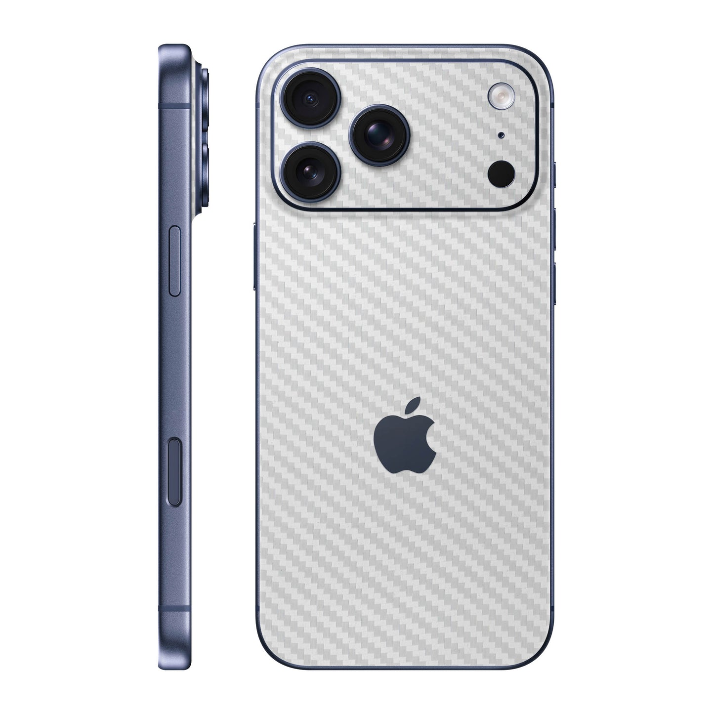 Folie de protectie iPhone 17 Pro Max, eSkins Elegans, Skin Carbon Alb