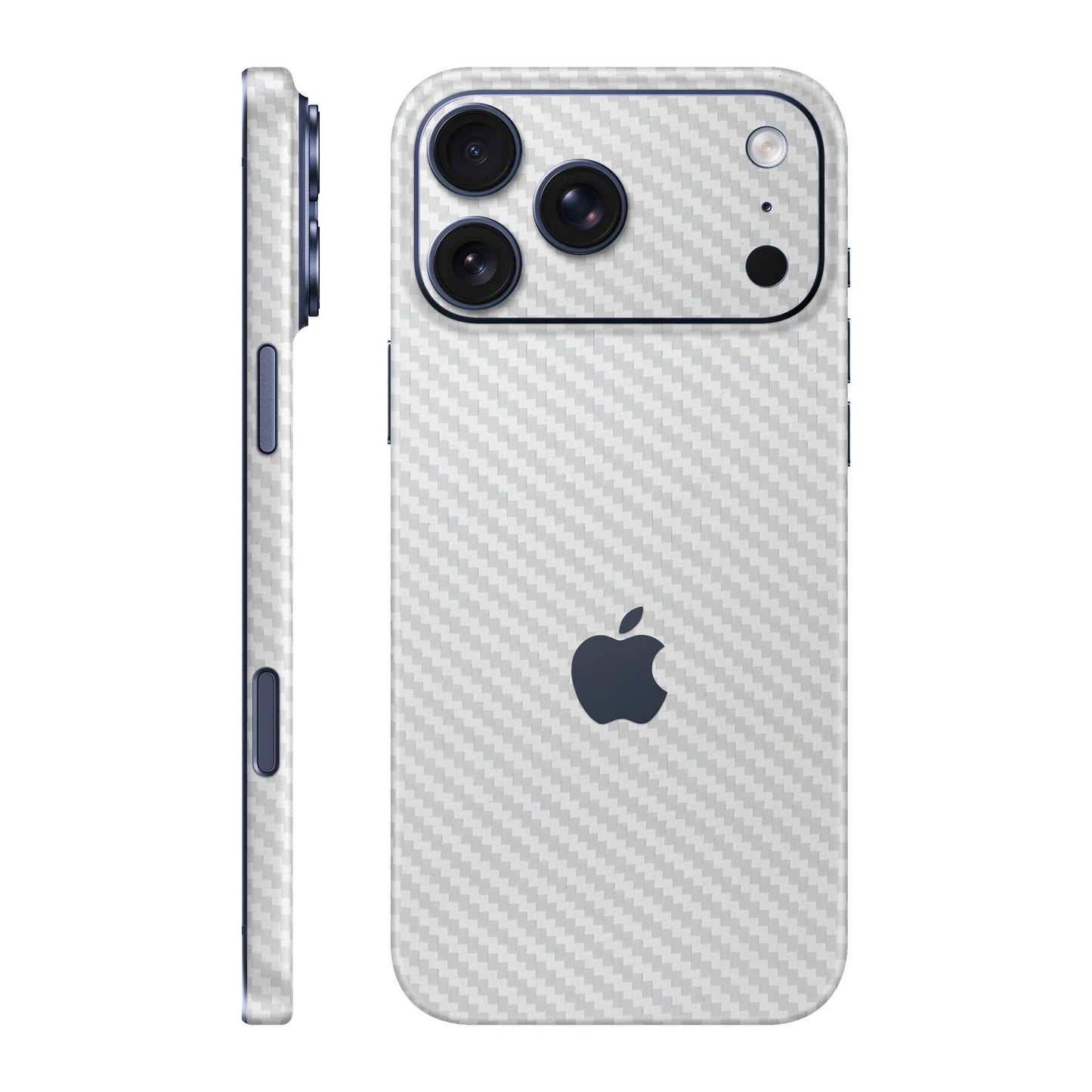 Folie de protectie iPhone 17 Pro Max, eSkins Elegans, Skin Carbon Alb