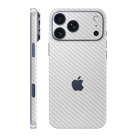 Folie de protectie iPhone 17 Pro Max, eSkins Elegans, Skin Carbon Alb