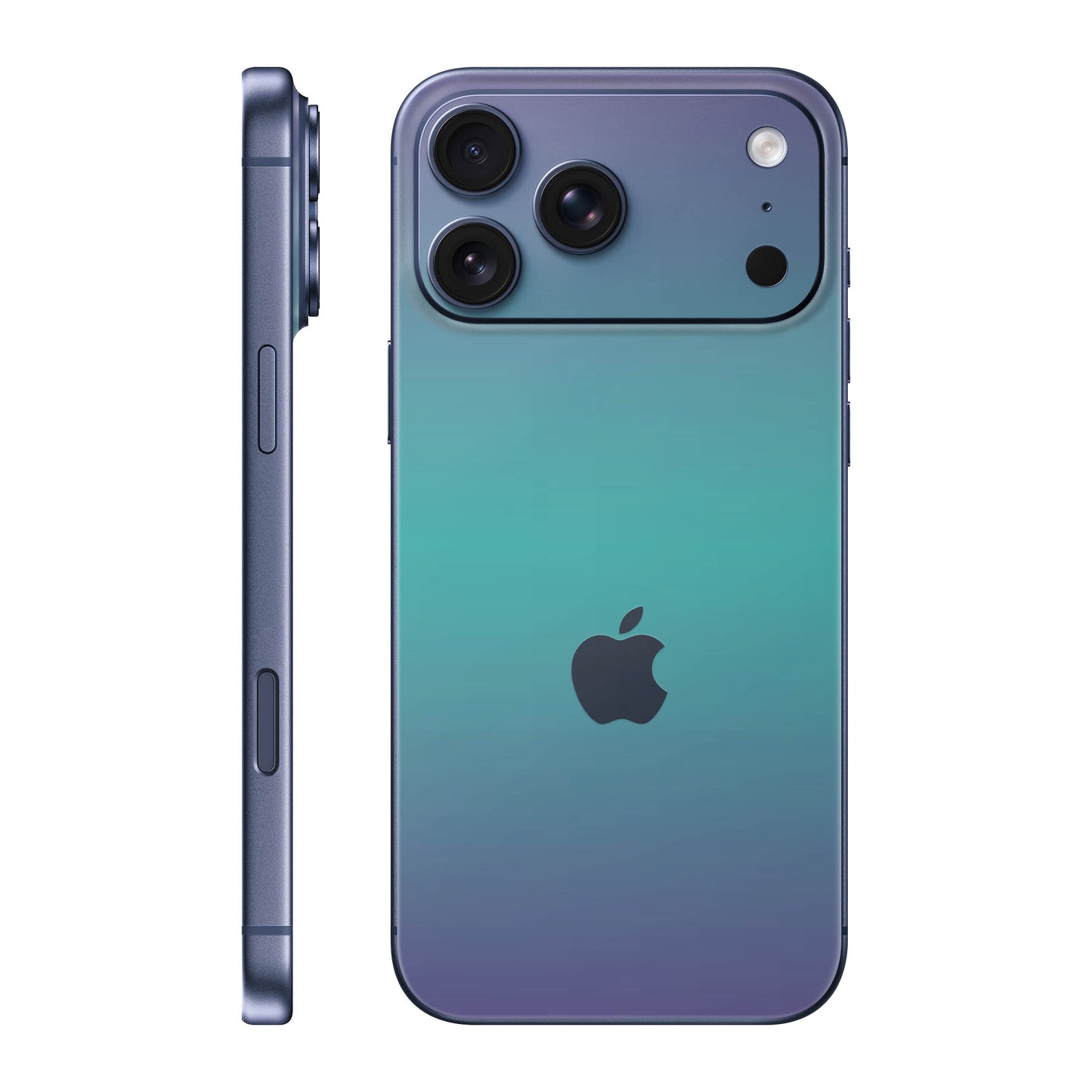 Folie de protectie iPhone 17 Pro Max, eSkins Unique, Skin Cameleon Turcoaz-Lavanda
