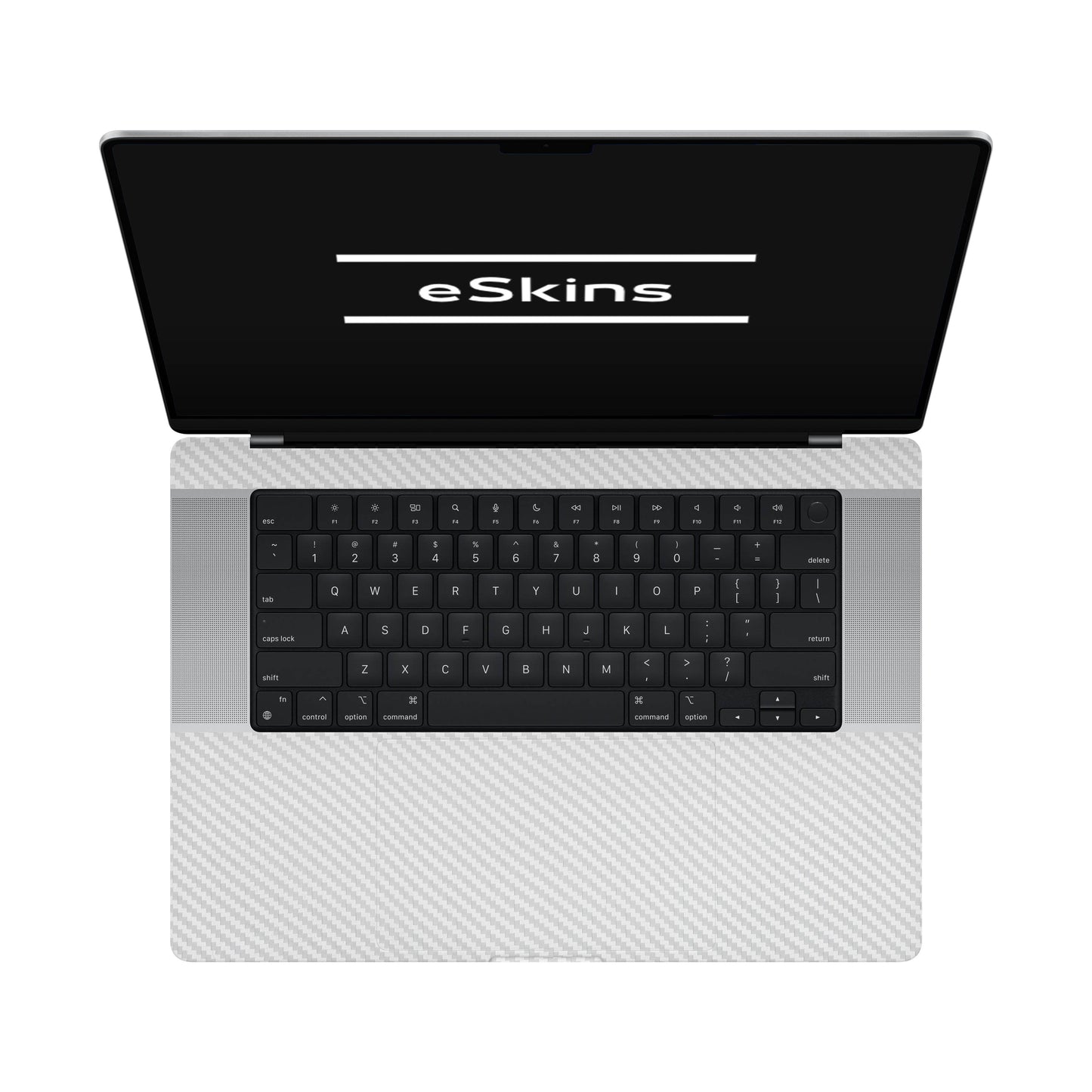 Folie de protectie MacBook Pro 16" M4 (2024), eSkins Elegans, Skin Carbon Alb