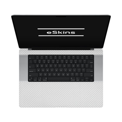 Folie de protectie MacBook Pro 16" M4 (2024), eSkins Elegans, Skin Carbon Alb