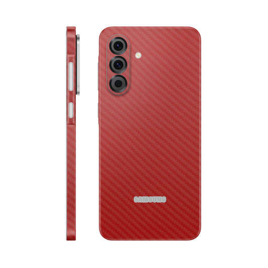 Folie de protectie Samsung Galaxy A26, eSkins Elegans, Skin Carbon Rosu