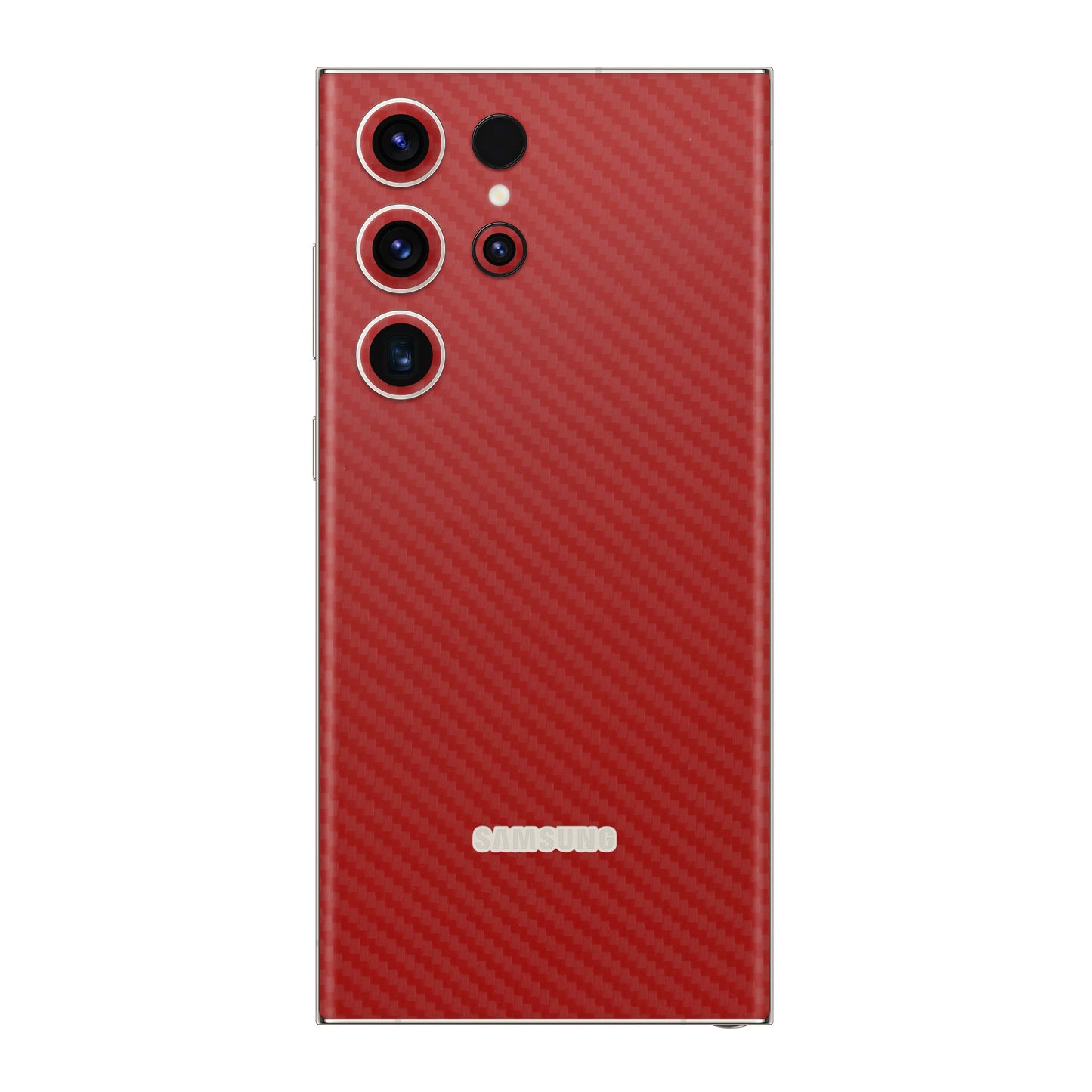 Folie de protectie Samsung Galaxy S22 Ultra, eSkins Elegans, Skin Carbon Rosu