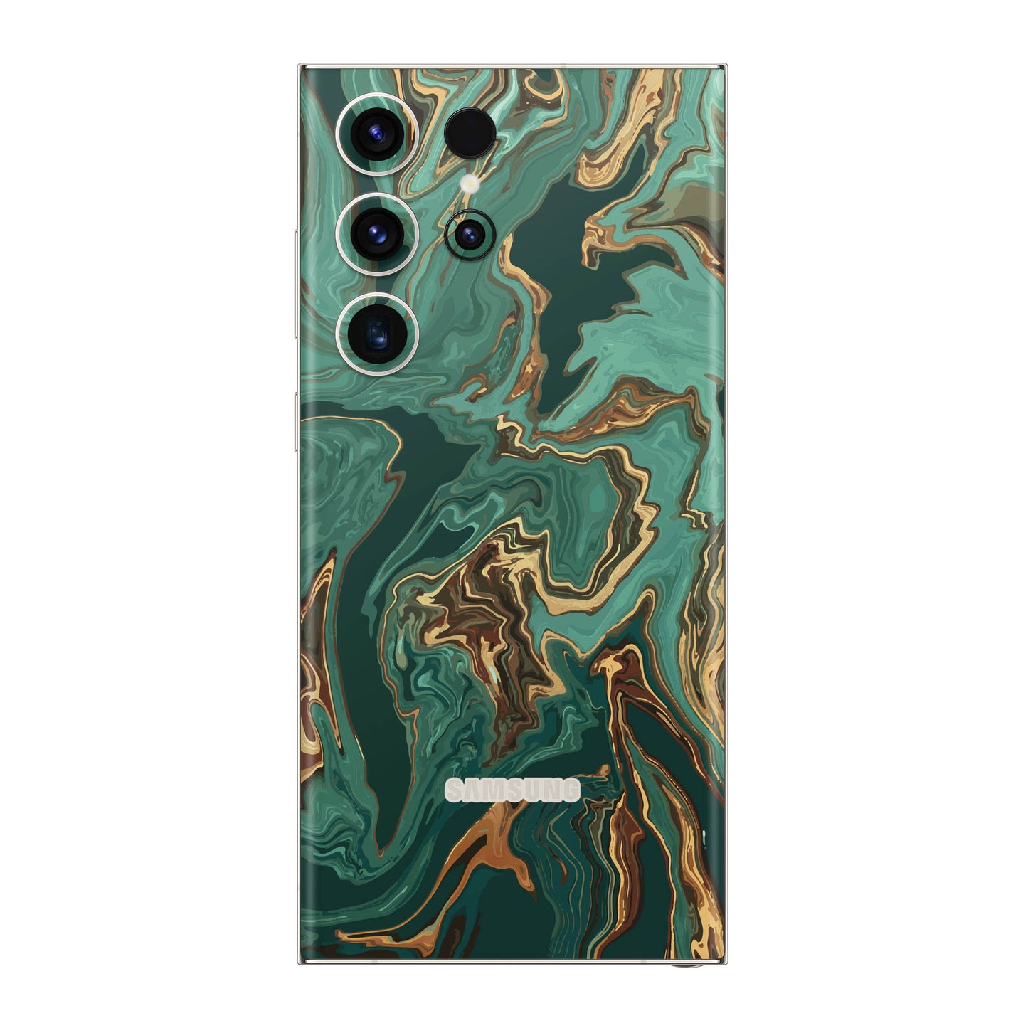 Folie de protectie Samsung Galaxy S22 Ultra, eSkins Signature, Skin Emerald Flow