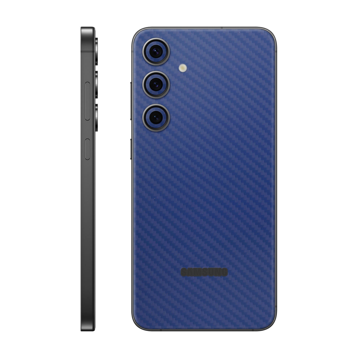Folie de protectie Samsung Galaxy S24 FE, eSkins Elegans, Skin Carbon Albastru