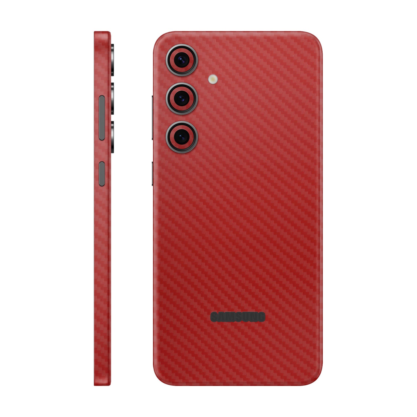 Folie de protectie Samsung Galaxy S24 FE, eSkins Elegans, Skin Carbon Rosu