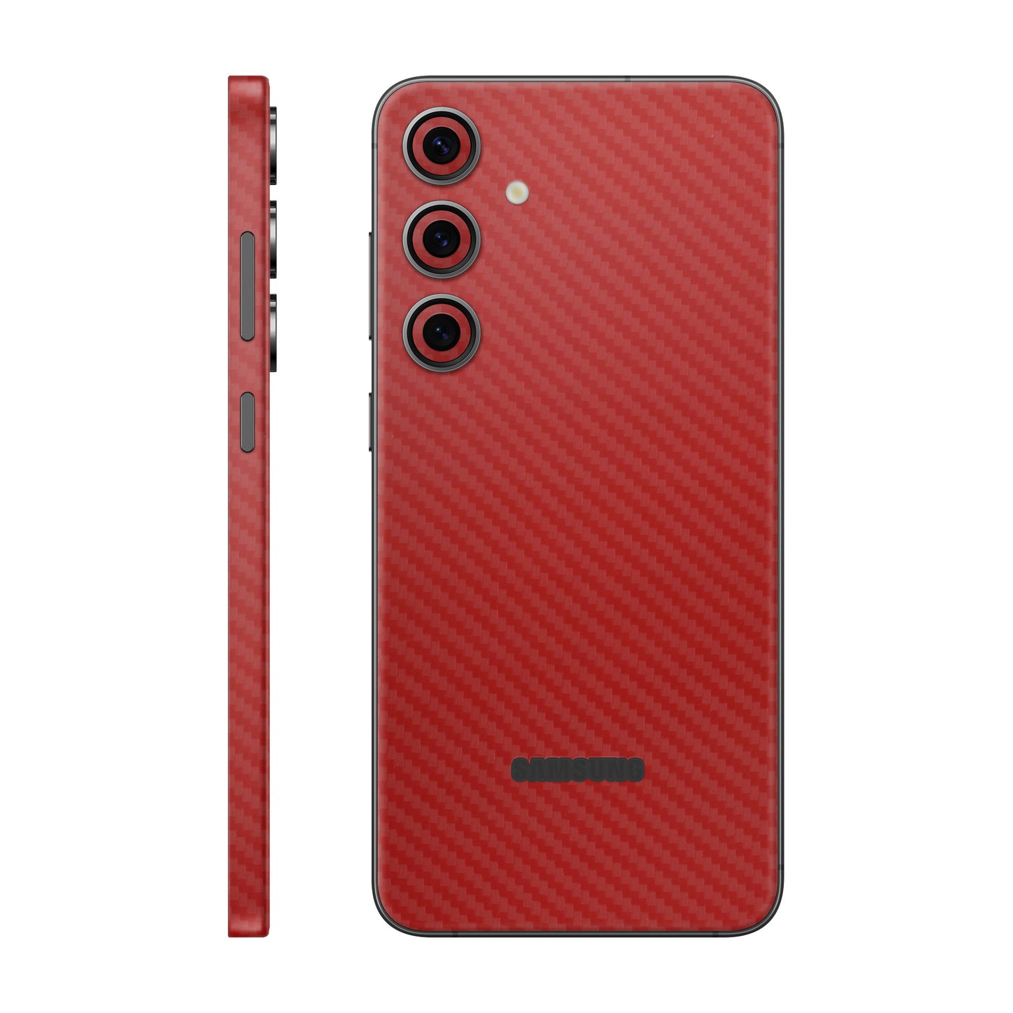 Folie de protectie Samsung Galaxy S24 FE, eSkins Elegans, Skin Carbon Rosu