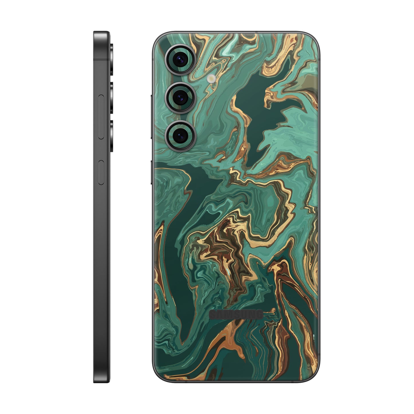 Folie de protectie Samsung Galaxy S24 FE, eSkins Signature, Skin Emerald Flow