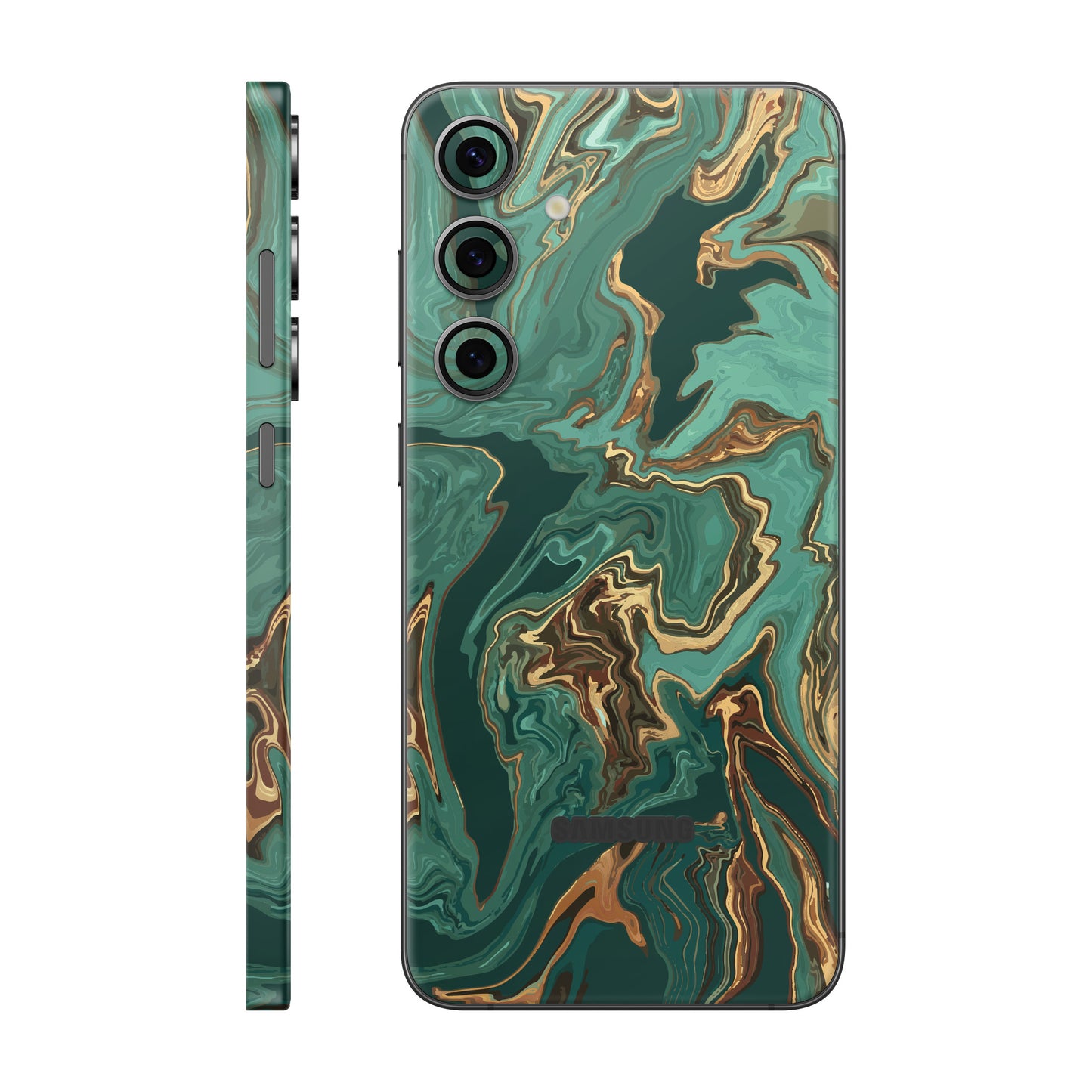 Folie de protectie Samsung Galaxy S24 FE, eSkins Signature, Skin Emerald Flow