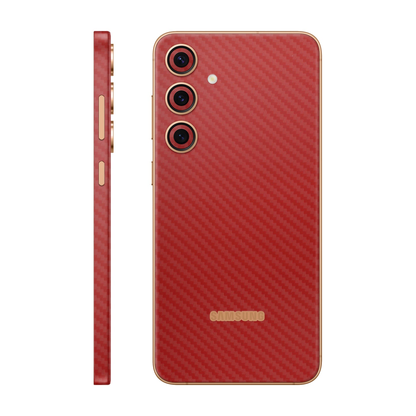 Folie de protectie Samsung Galaxy S24 Plus, eSkins Elegans, Skin Carbon Rosu