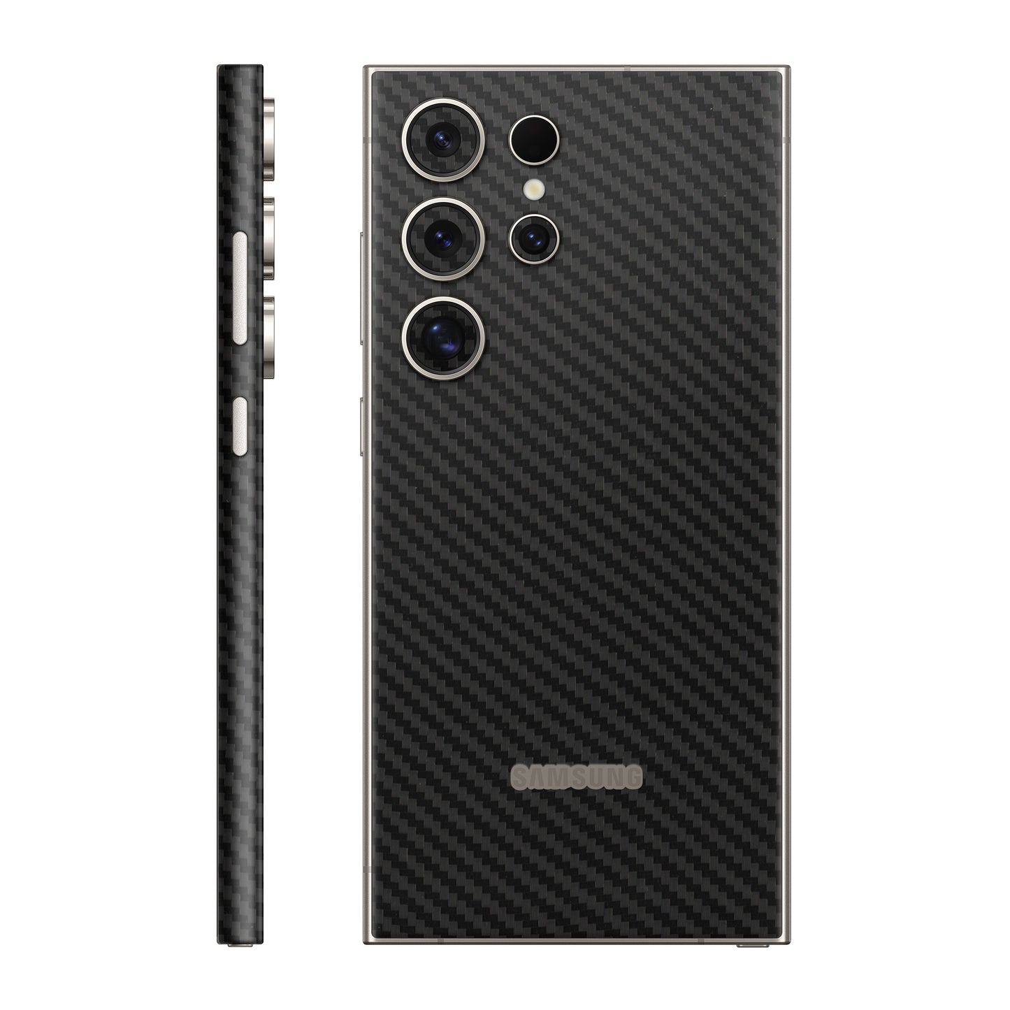 Folie de protectie Samsung Galaxy S24 Ultra, eSkins Elegans, Skin Carbon Negru